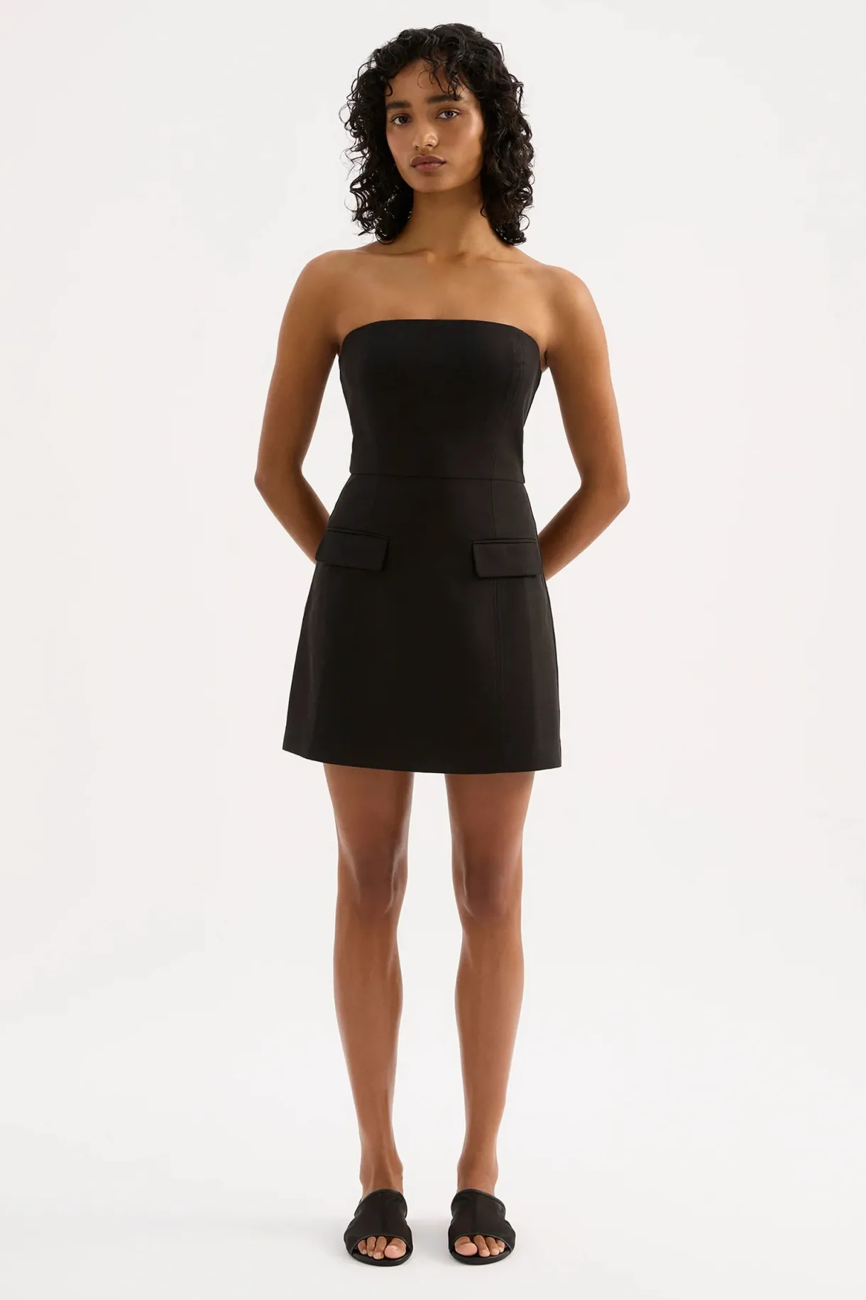 agnes_mini_dress__black_0.webp Discount Nude Lucy Agnes Mini Dress - Black