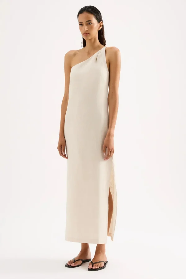 Fashion Nude Lucy Avery Linen Midi Dress - Natural