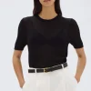 Discount Assembly Label Belle Knit Short Sleeve Tee - Black