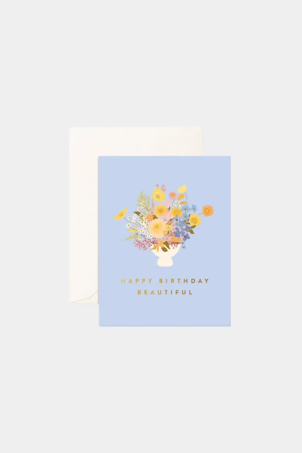 Clearance Fox u0026 Fallow Birthday Beautiful Bouquet Greeting Card