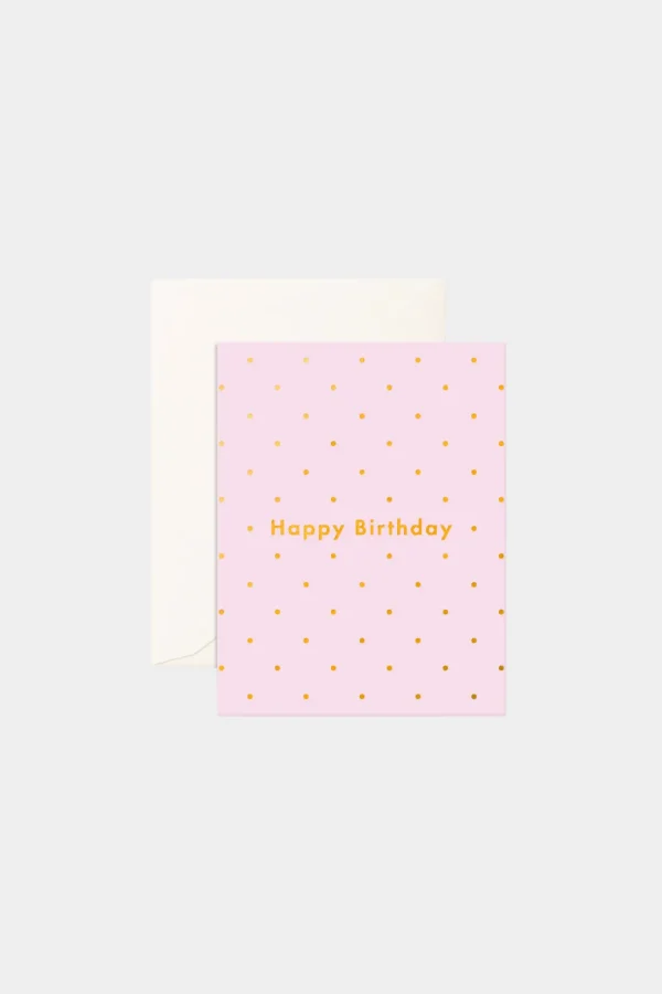 Hot Fox u0026 Fallow Birthday Lilac Dots Greeting Card