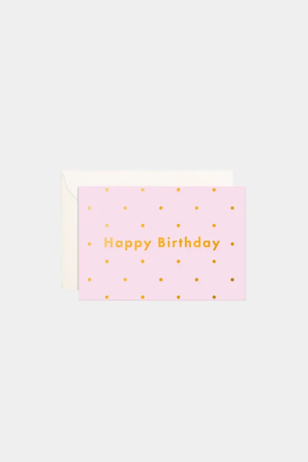 Fashion Fox u0026 Fallow Birthday Lilac Dots Mini Greeting Card