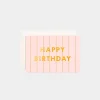 Clearance Fox u0026 Fallow Birthday Peony Pinstripe Mini Greeting Card
