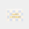 Fashion Fox u0026 Fallow Birthday Powder Check Mini Greeting Card