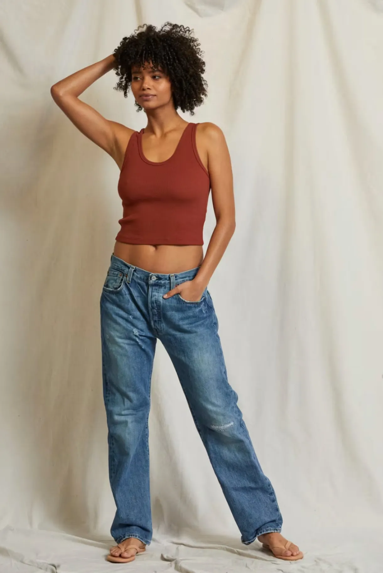 blondie_structured_rib_ta_0-1.webp Clearance Perfect White Tee Blondie Structured Rib Tank - Russet
