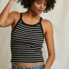 Sale Perfect White Tee Bonnie Stripe Tank - True Black/Natural Stripe