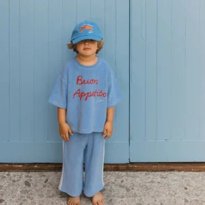 Fashion Golden Children Buon Appetito Mid Sleeve T-Shirt - Pool Blue