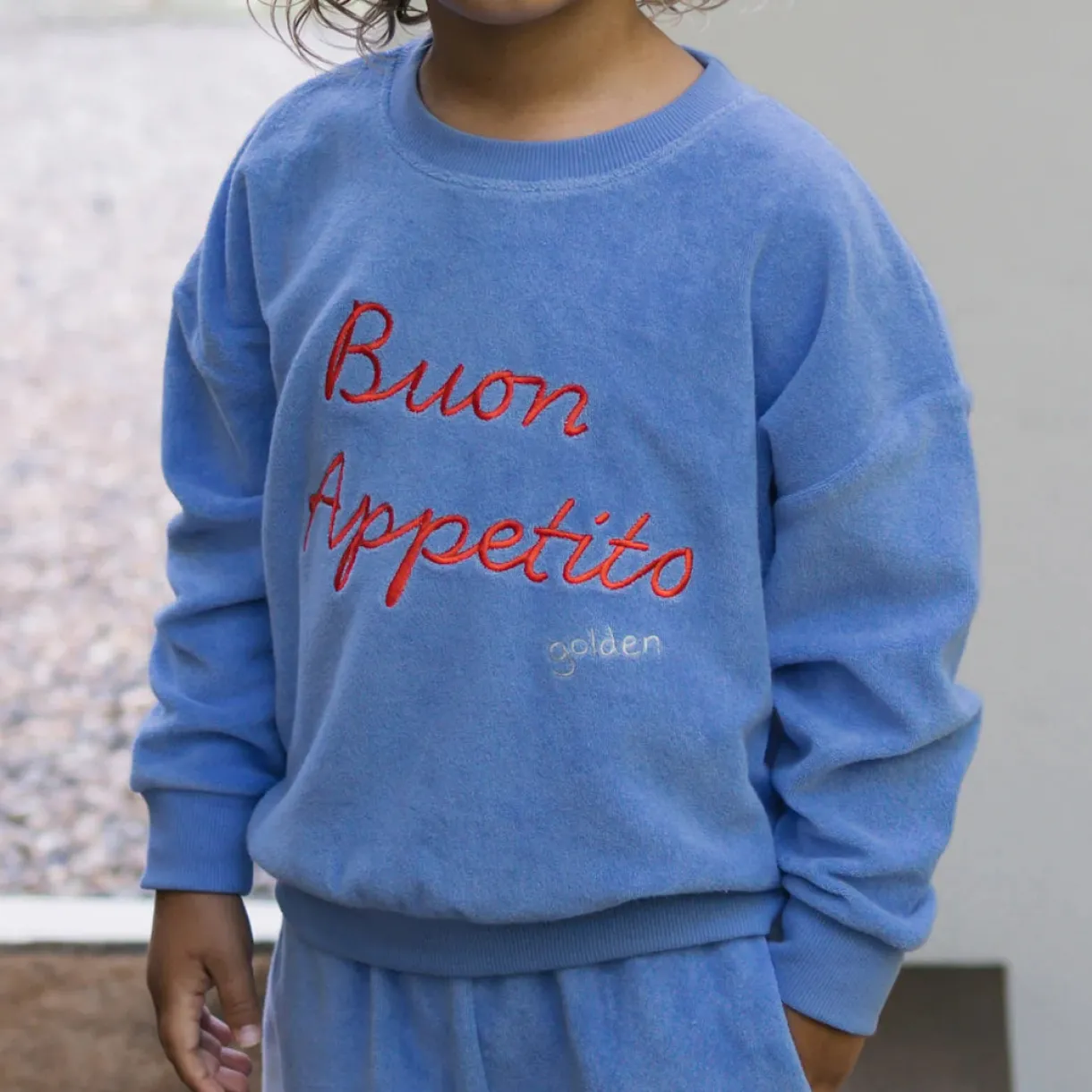 buon_appetito_sweater__po_0.webp Discount Golden Children Buon Appetito Sweater - Pool Blue