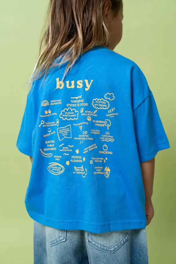Discount Lenn Label Busy Tee - Sunny Blue