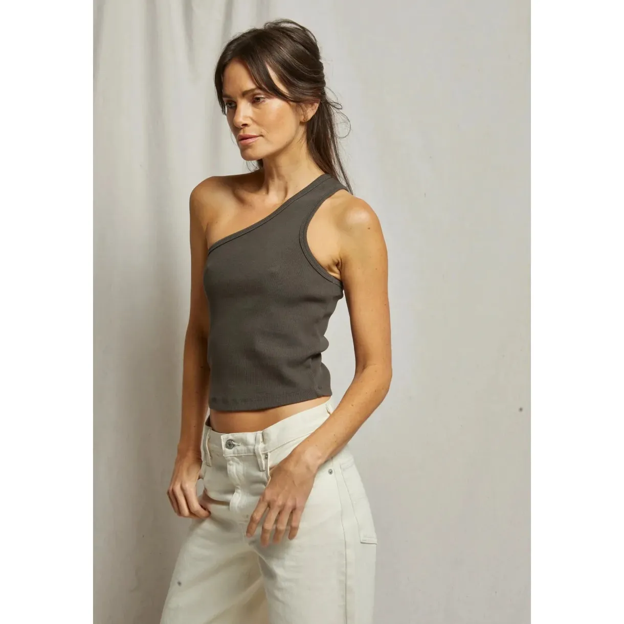 call_me_one_shoulder_rib__1.webp Outlet Perfect White Tee Call Me One Shoulder Rib Tank