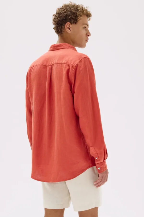Outlet Assembly Label Mens Casual Long Sleeve Shirt - Papaya