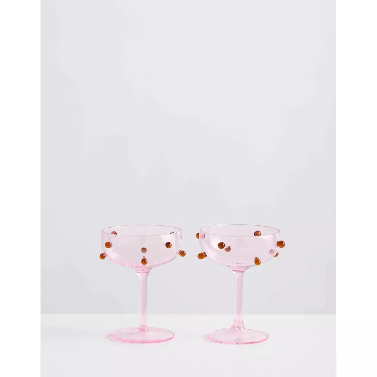 champagne_coupes__pink_a_0.webp Best Maison Balzac 2 Champagne Coupes - Pink & Amber