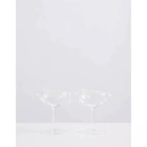 Discount Maison Balzac 2 Champagne Coupes Clear & Opaque