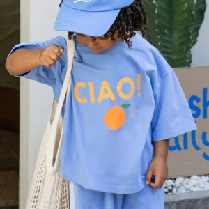 Outlet Golden Children Ciao Mid Sleeve T-Shirt - Pool Blue