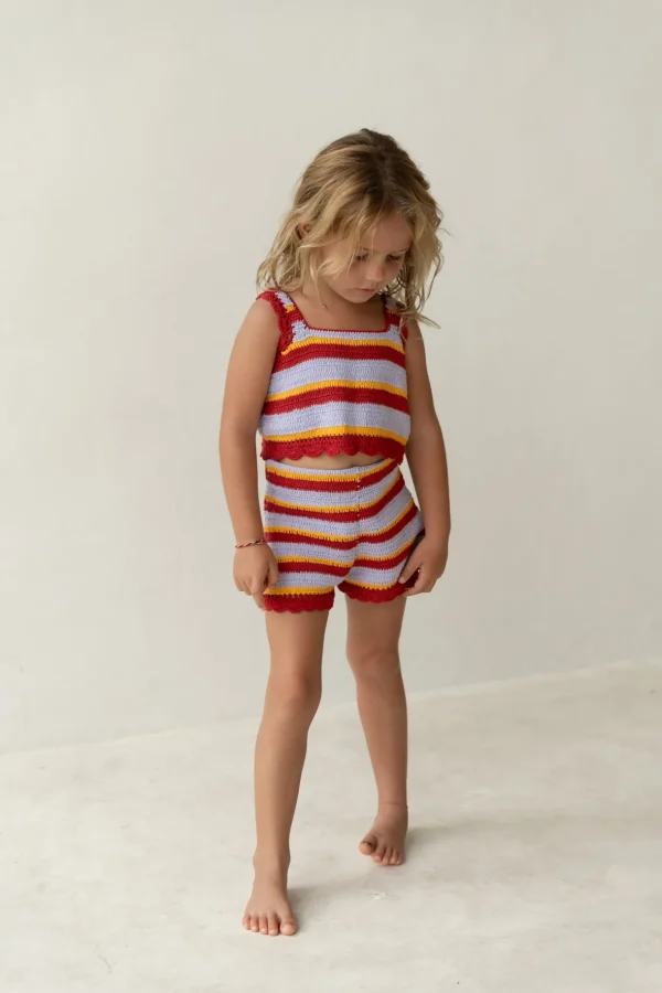 Outlet Illoura The Label Crochet Top - Sunset Stripe