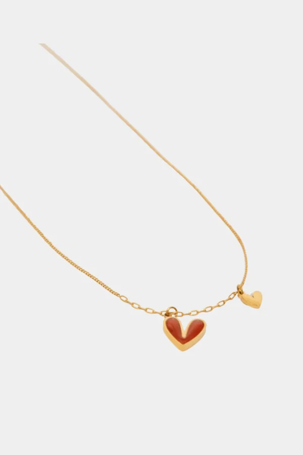 Hot We Are Emte Delicate Hearts Charm Necklace in 18k Gold Plated