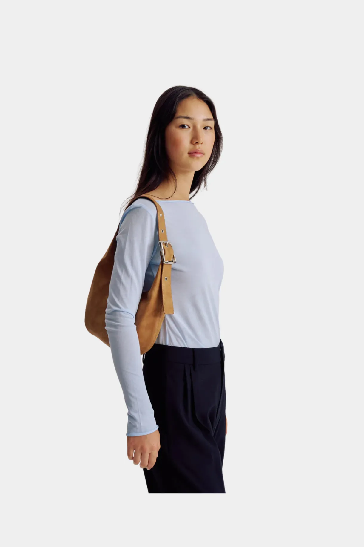 everyday_croissant_bag__c_2.webp Fashion Brie Leon Everyday Croissant Bag - Caramel Nubuck