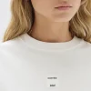 Clearance Assembly Label Exhibit Patch Short Sleeve Tee - Antique White/Black