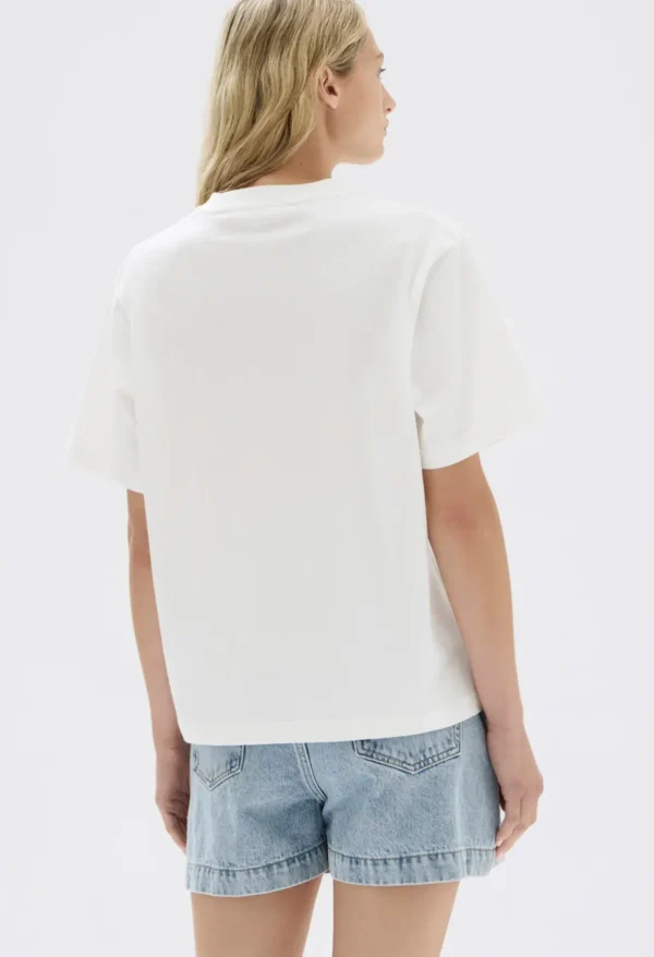 Clearance Assembly Label Exhibit Patch Short Sleeve Tee - Antique White/Black