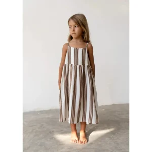 New Illoura The Label Field Dress - Cocoa Stripe