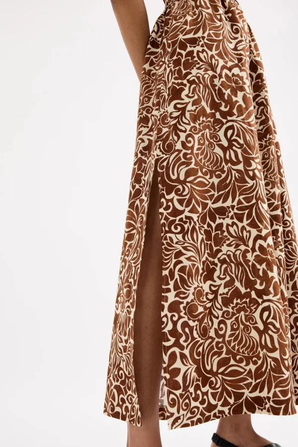 New Nude Lucy Florense Shirred Maxi Dress