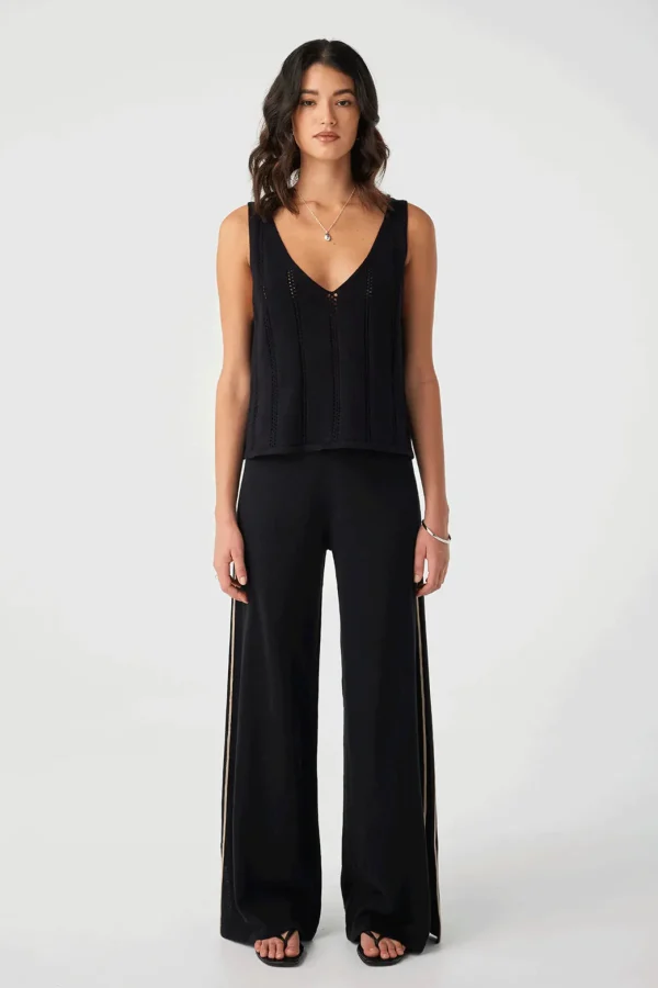 Sale Arcaa Movement Gia Pointelle Knit Tank - Black