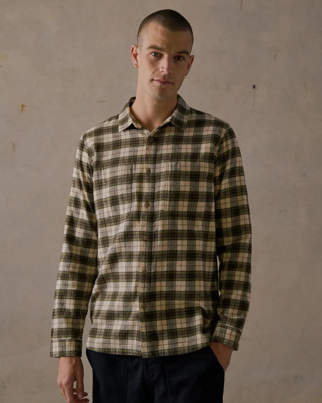 house_check_flannel_shirt_0.webp Discount Mctavish House Check Flannel Shirt - Green Multi