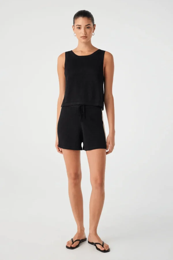 Discount Arcaa Movement Larri Linen Knit Short - Black & Taupe