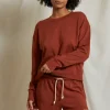 Fashion Perfect White Tee Layla French Terry Sweat Shorts - Russet