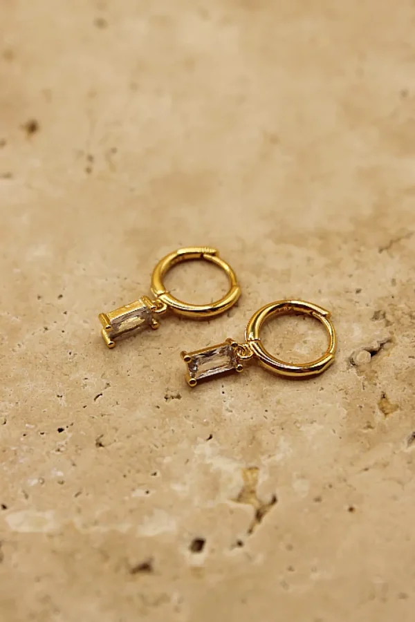 Sale Love From Lilou Leah Drop Earrings - Diamond / Gold