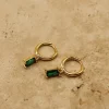 Online Love From Lilou Leah Drop Earrings - Emerald / Gold