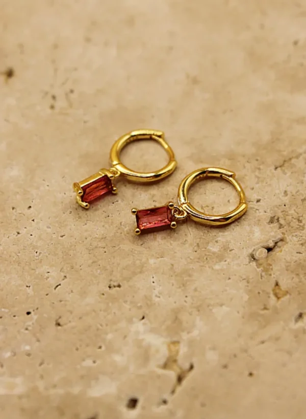 Online Love From Lilou Leah Drop Earrings - Fuchsia / Gold