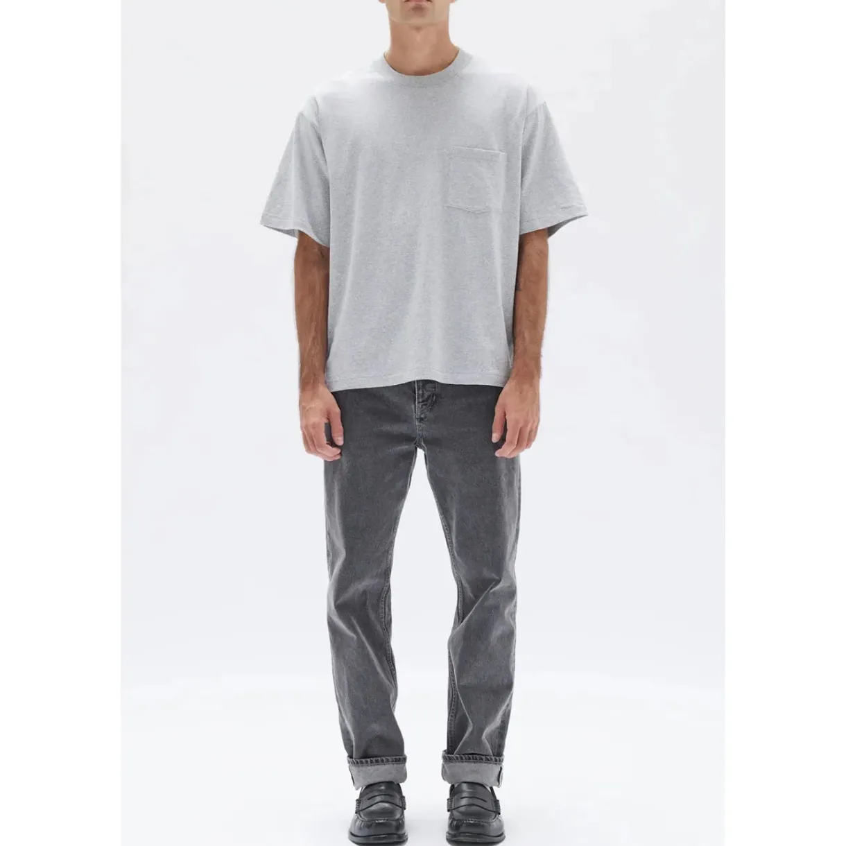 lucas_cotton_short_sleeve_0.webp Outlet Assembly Label Lucas Cotton Short Sleeve Tee - Grey Marle