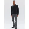 Outlet Assembly Label Marley V Neck Cotton Blend Knit - Black