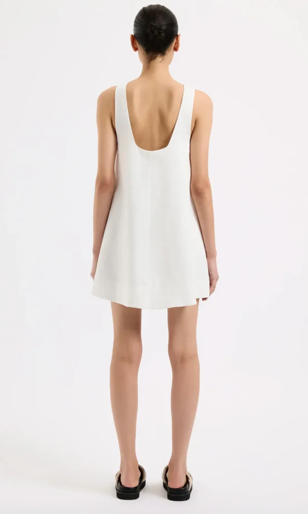 Hot Nude Lucy Nemi Linen Dress - White