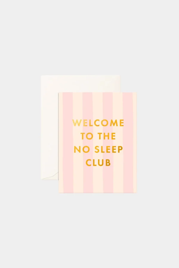 Hot Fox u0026 Fallow No Sleep Club Peony Stripe Greeting Card