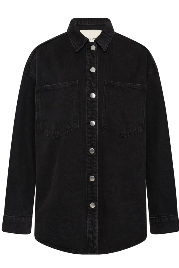 Online Nude Lucy Organic Denim Overshirt - Vintage Black