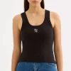Discount Nude Lucy Organic Emblem Singlet - Black