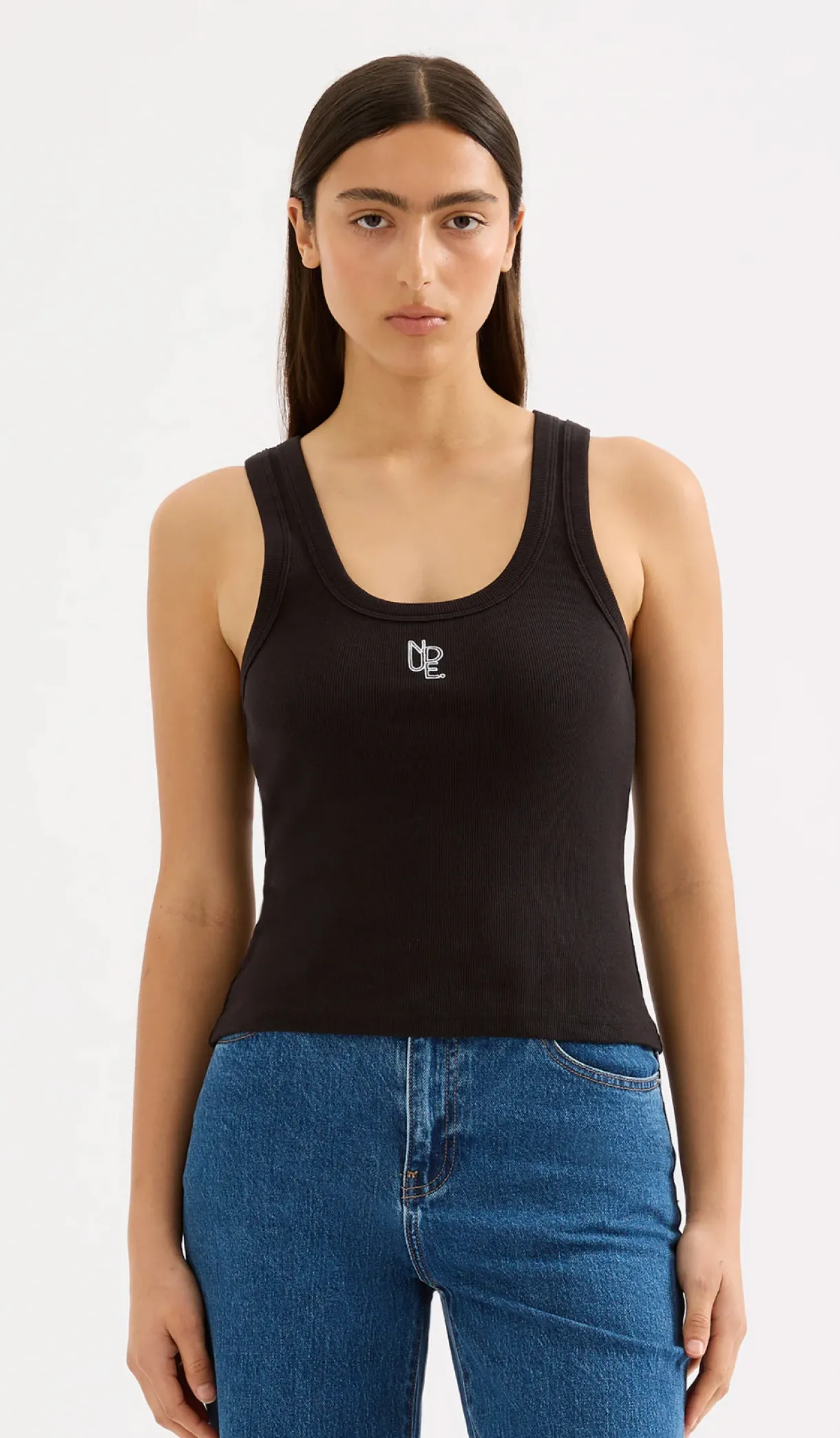 organic_emblem_singlet__b_0.webp Discount Nude Lucy Organic Emblem Singlet - Black