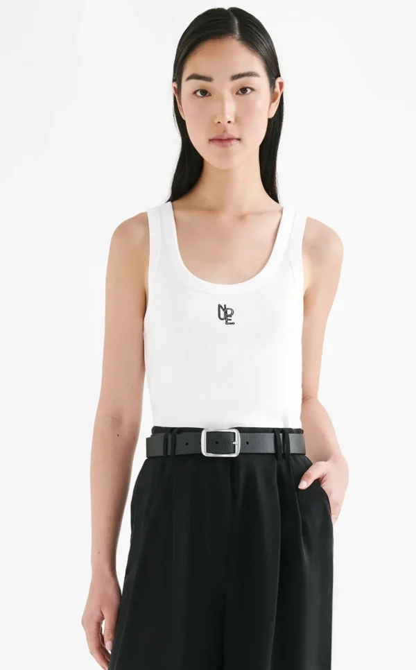 Outlet Nude Lucy Organic Emblem Singlet - White