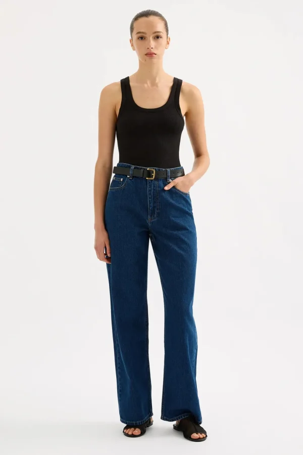 Clearance Nude Lucy Organic Relaxed Leg Jean - Force Blue