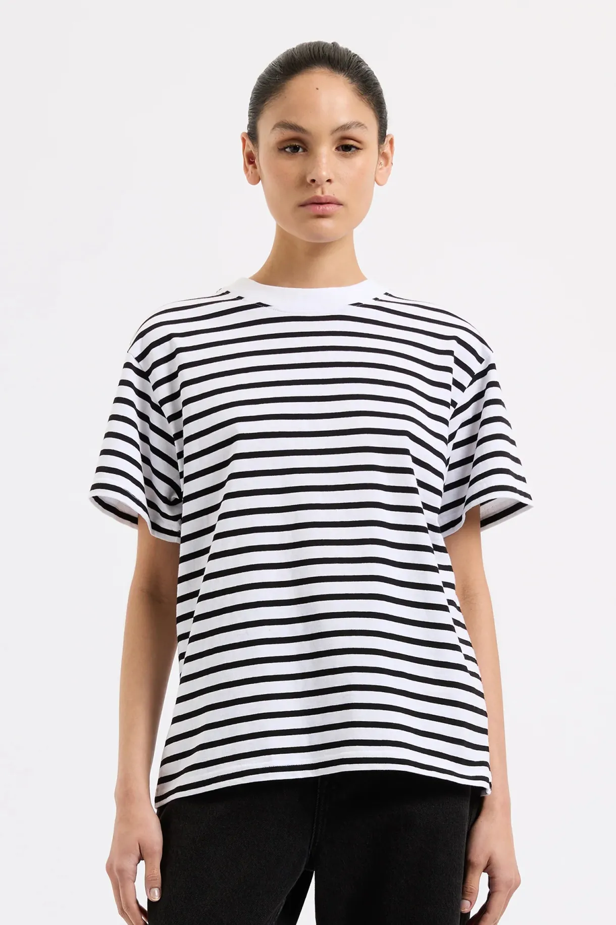 organic_stripe_boyfriend__1.webp Discount Nude Lucy Organic Stripe Boyfriend Tee - Black Stripe
