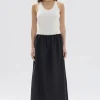 Fashion Assembly Label Philipa Poplin Midi Skirt - Black