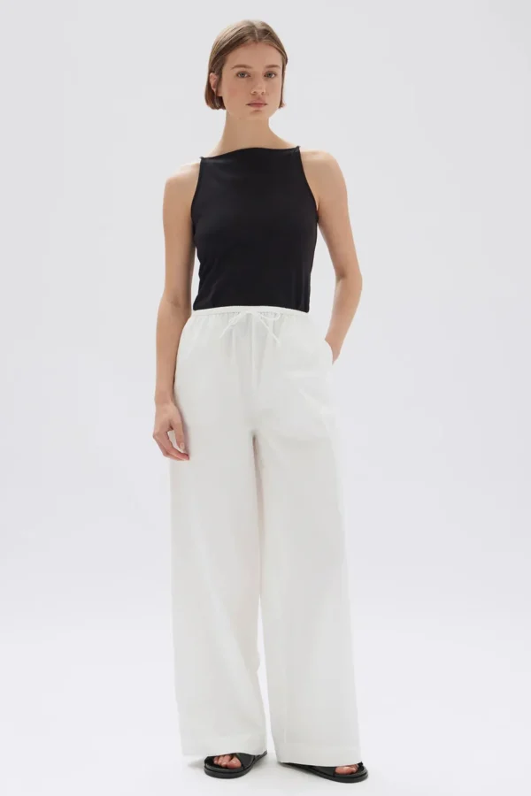 New Assembly Label Philipa Poplin Pant - White