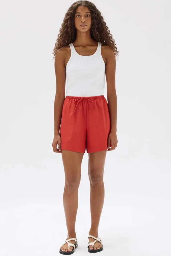 Clearance Assembly Label Philipa Poplin Short - Papaya