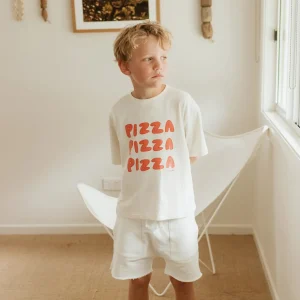 Discount Golden Children Pizza Mid Sleeve Tee - Eggnog