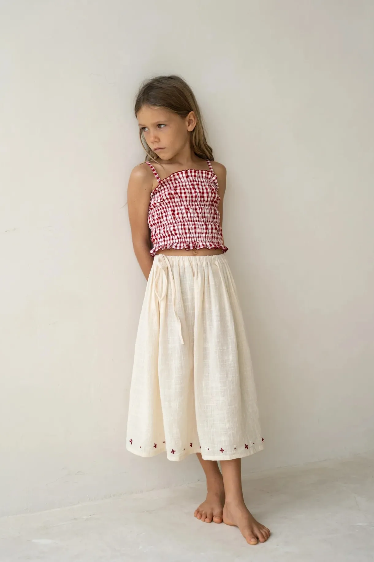 posie_skirt__natural_0.webp Clearance Illoura The Label Posie Skirt - Natural