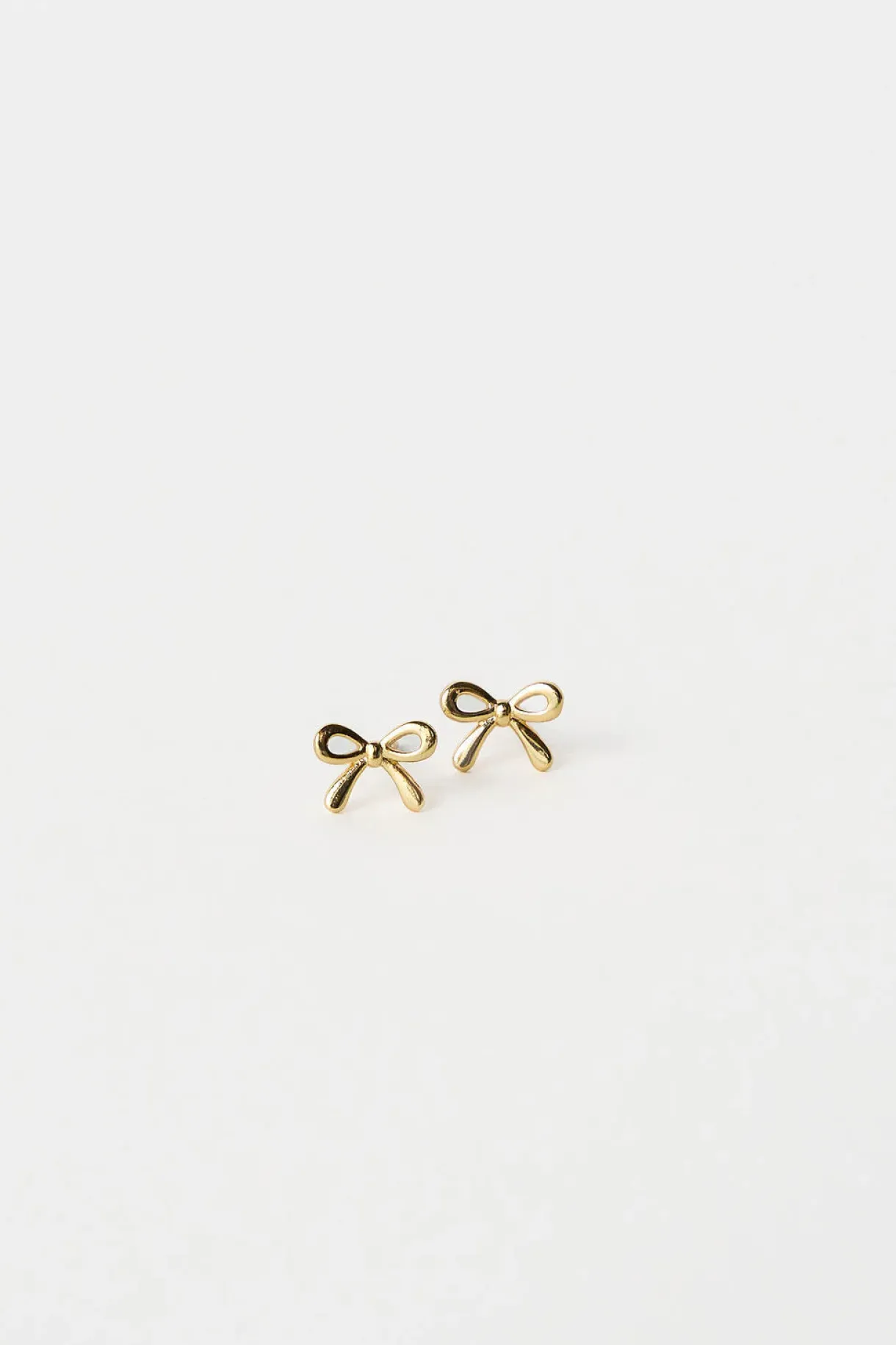 ribbon_stud_earrings__gol_1.webp Sale Love From Lilou Ribbon Stud Earrings - Gold