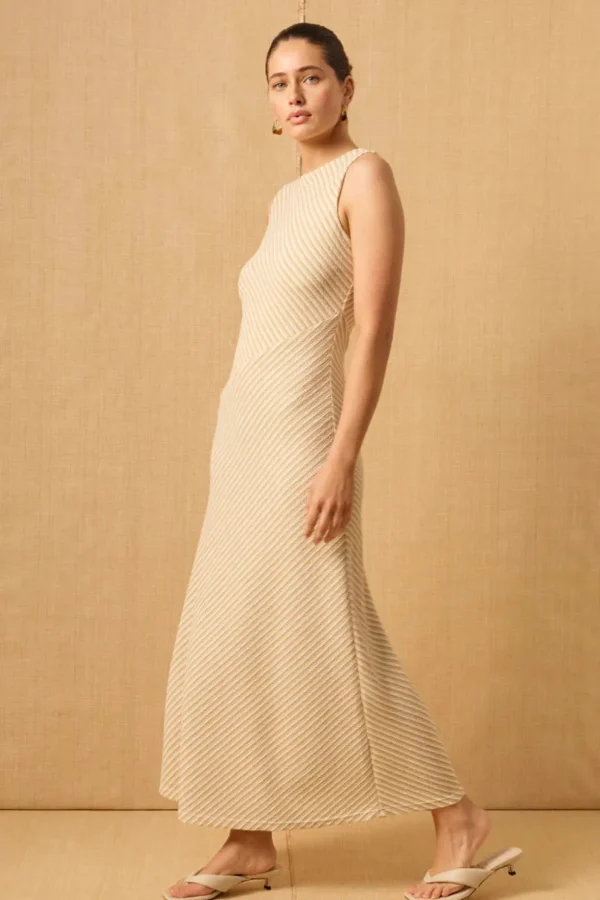 Fashion Mon Renn Ripple Dress - Neutral Stripe