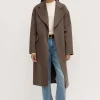 Fashion Assembly Label Sadie Single Breasted Wool Coat - Cocoa